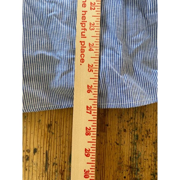 Iris Womens Striped Blue Sleeveless Dress With Tie-Front Detail Cotton Large NEW - Picture 8 of 8